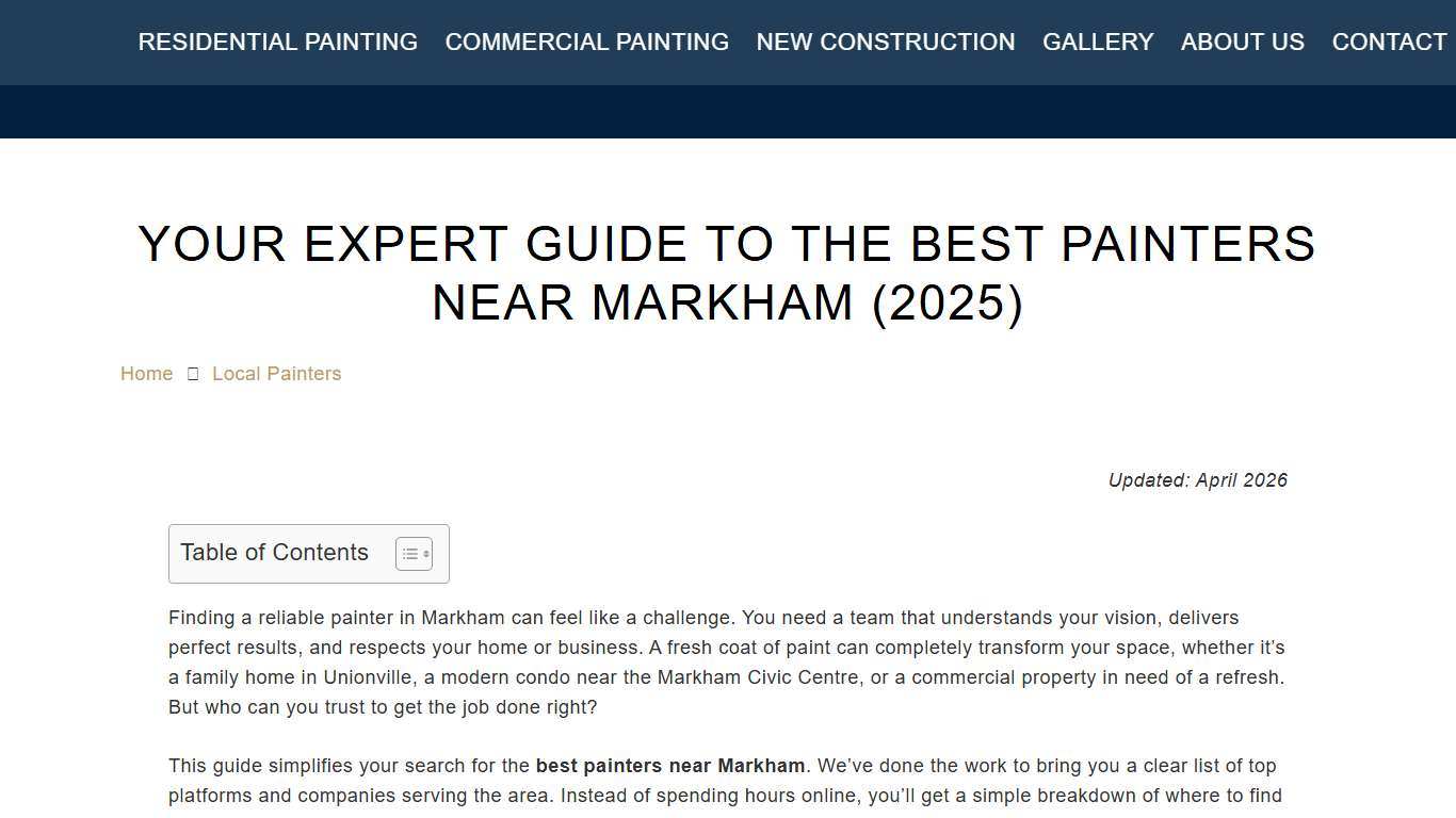 Best Painters Near Markham (2026) | Your Expert Guide to Hire