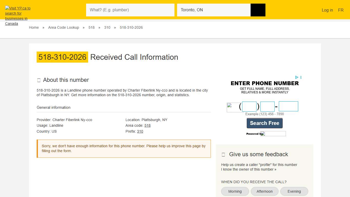 518-310-2026 | 15183102026 Who called from Plattsburgh | YP.CA